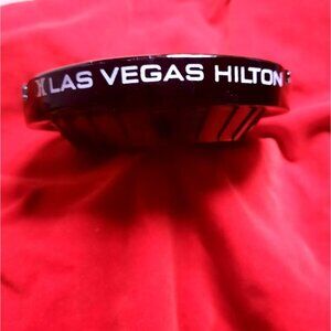 Vintage Las Vegas Hilton Black Ashtray Hotel Advertising Ashtray 1970s